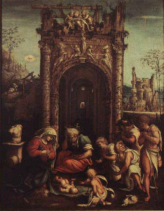 Amico Aspertini The Adoration of the Shepherds china oil painting image